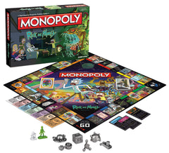 USAOPOLY Rick and Morty board art with multiverse scenery for immersive gameplay sessions.