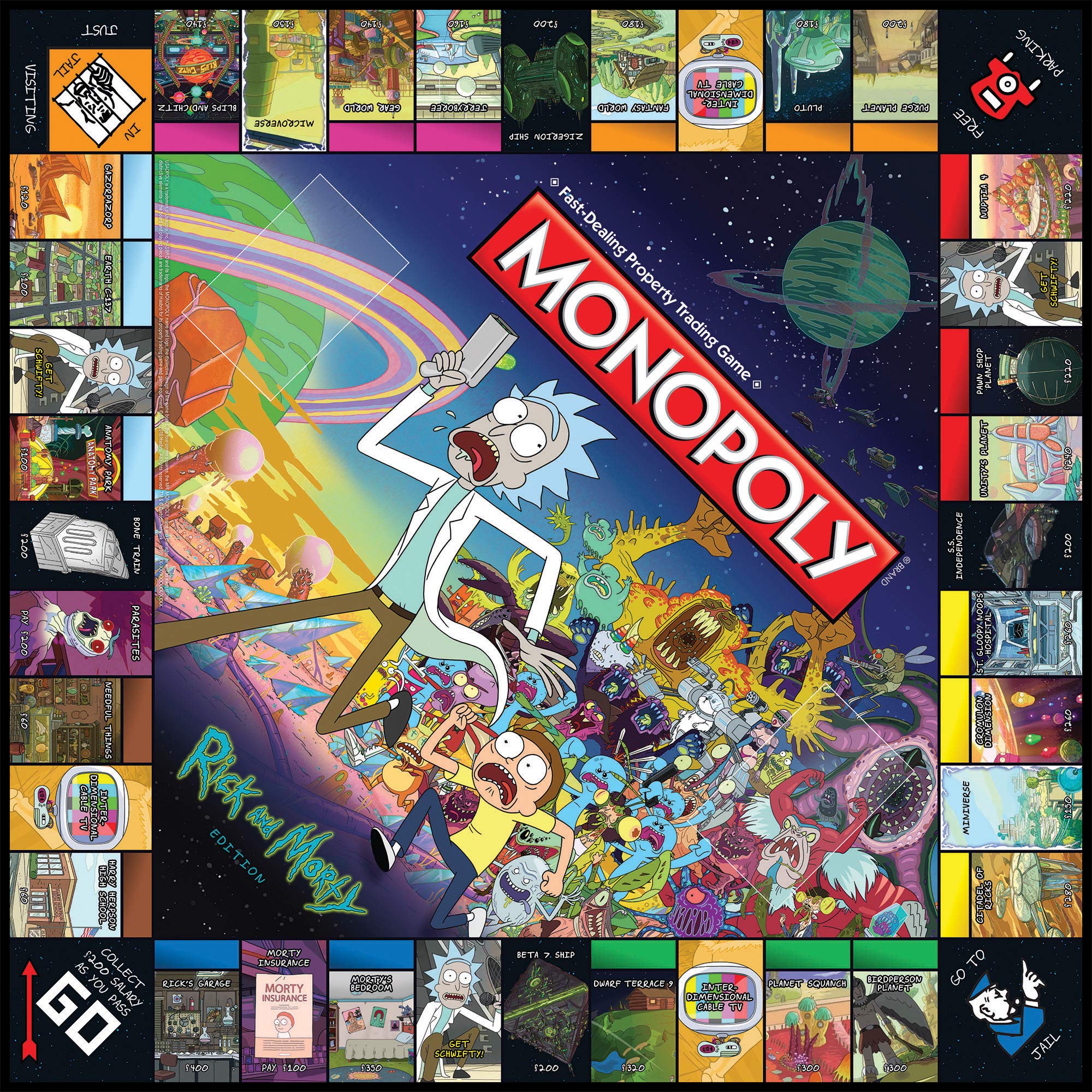 USAOPOLY Rick and Morty token Council of Ricks badge—enhances collectibility during rounds.