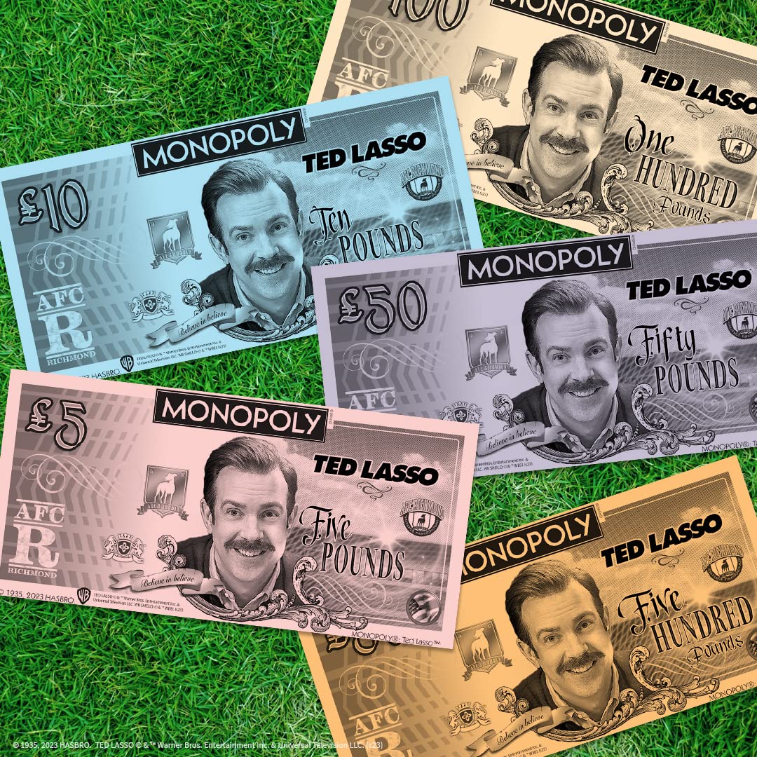 USAOPOLY Ted Lasso Believe Sign token embodies optimism during gameplay.