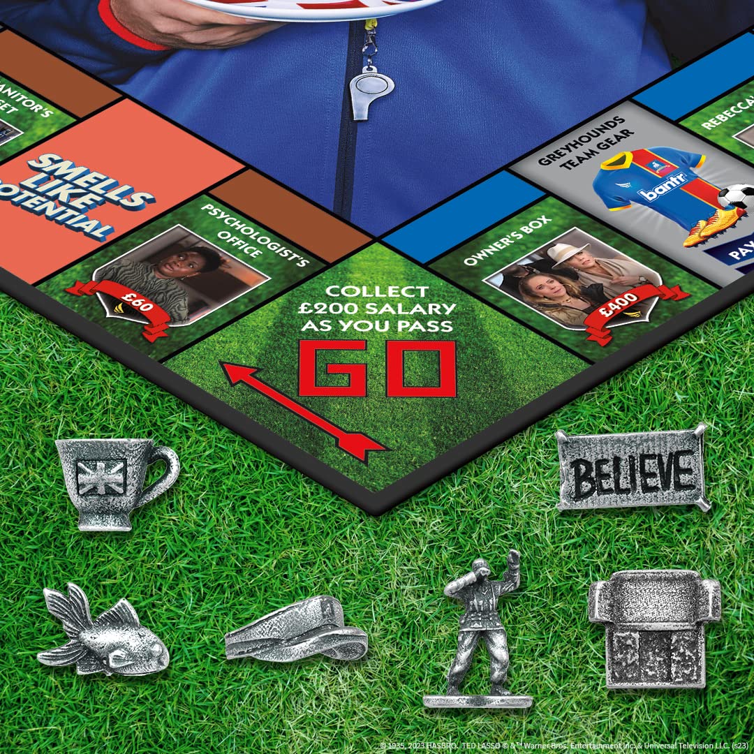 USAOPOLY Ted Lasso Toy Army Man token energizes team-based play.