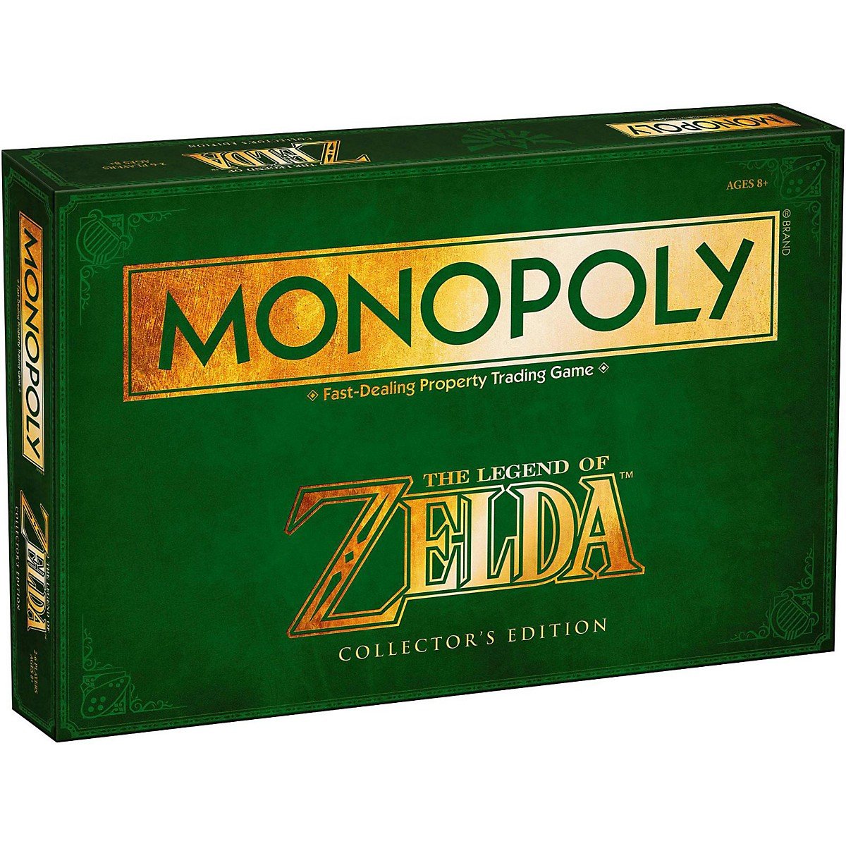 USAOPOLY Monopoly Zelda Collector box showcases tokens for immersive gameplay.