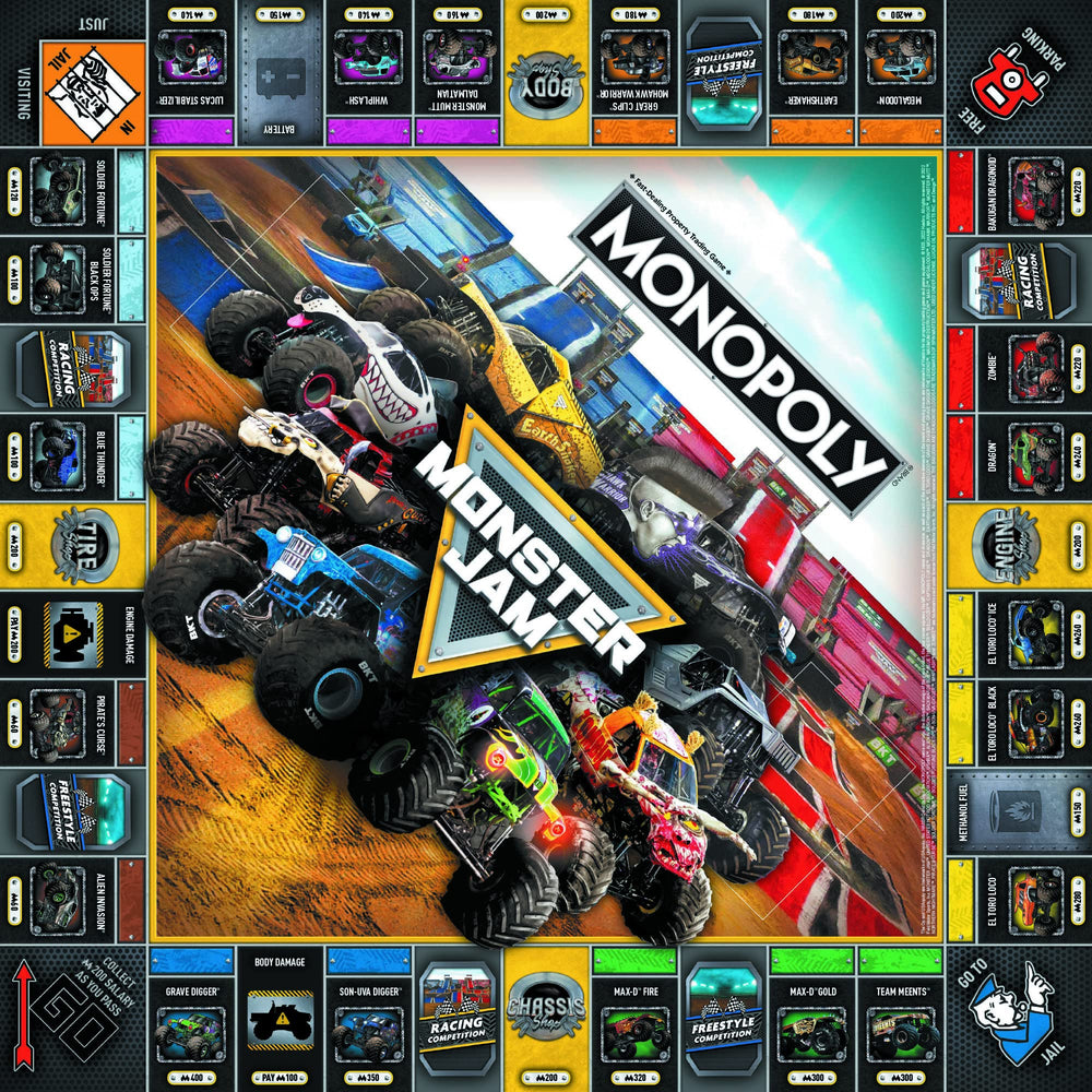 Arenas and Stadium spaces in Monster Jam Monopoly support strategic building