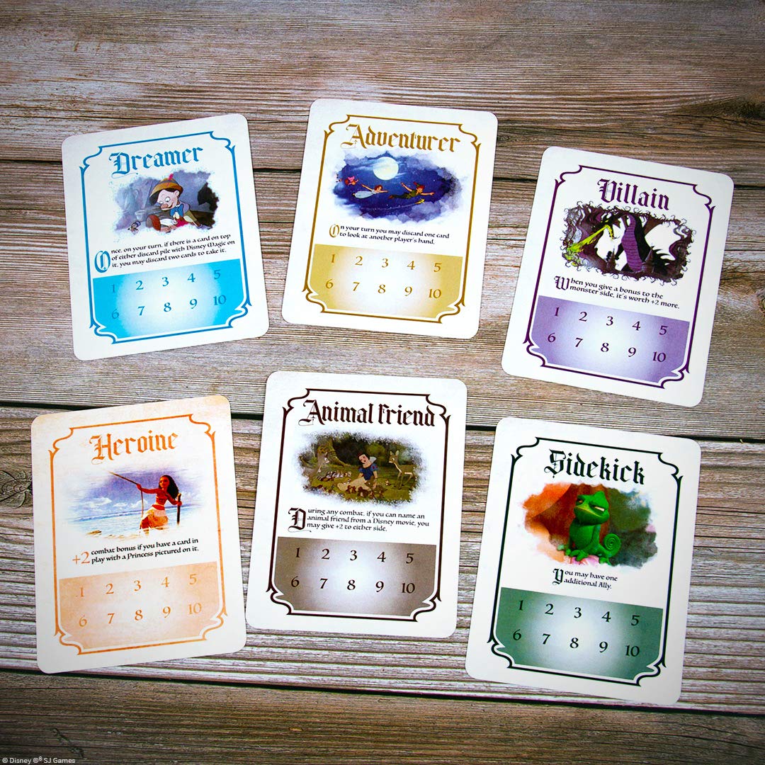 USAOPOLY Munchkin Disney card game dice highlight quick turns and play flow