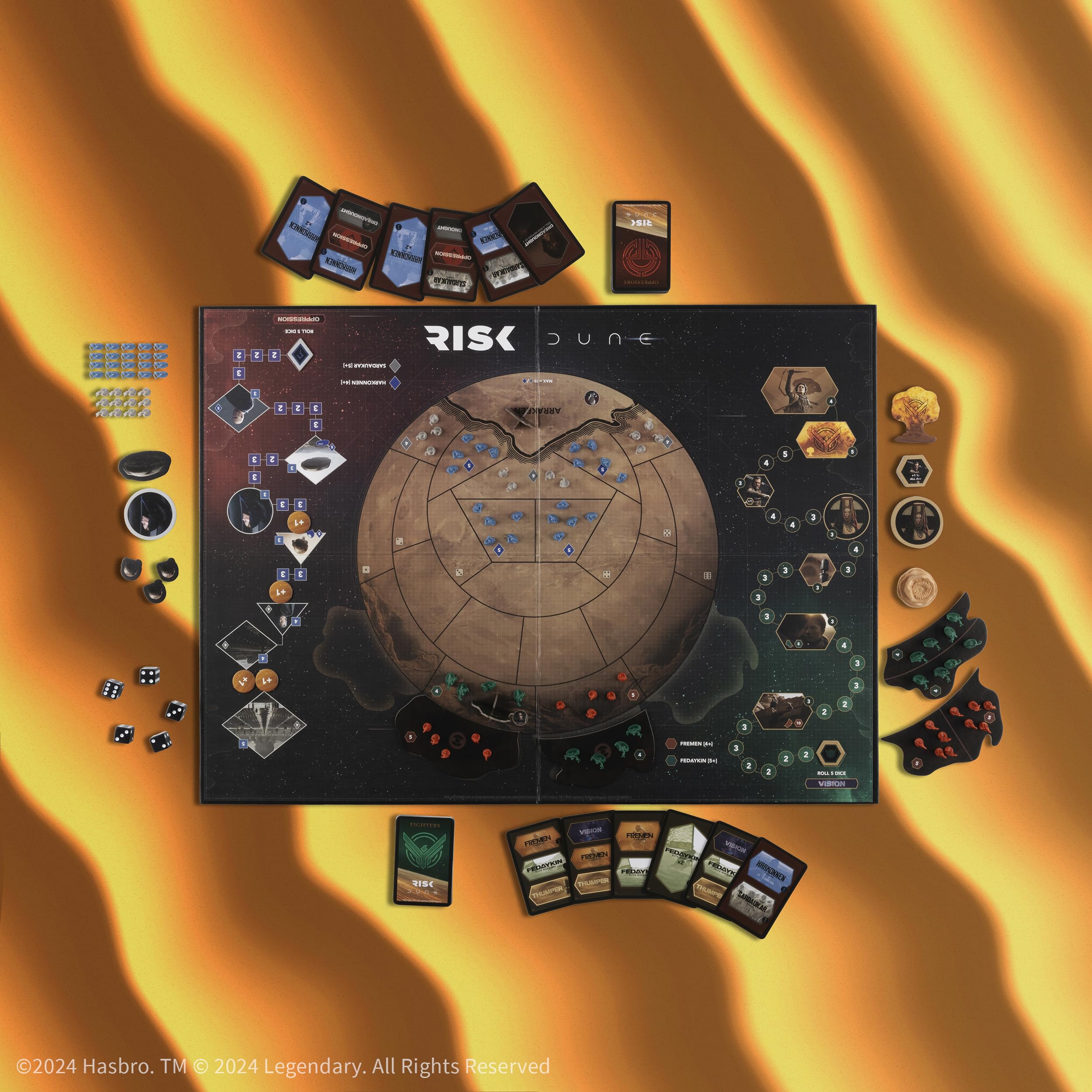 USAOPOLY Risk Dune Sandworm model adds dramatic terrain for play.