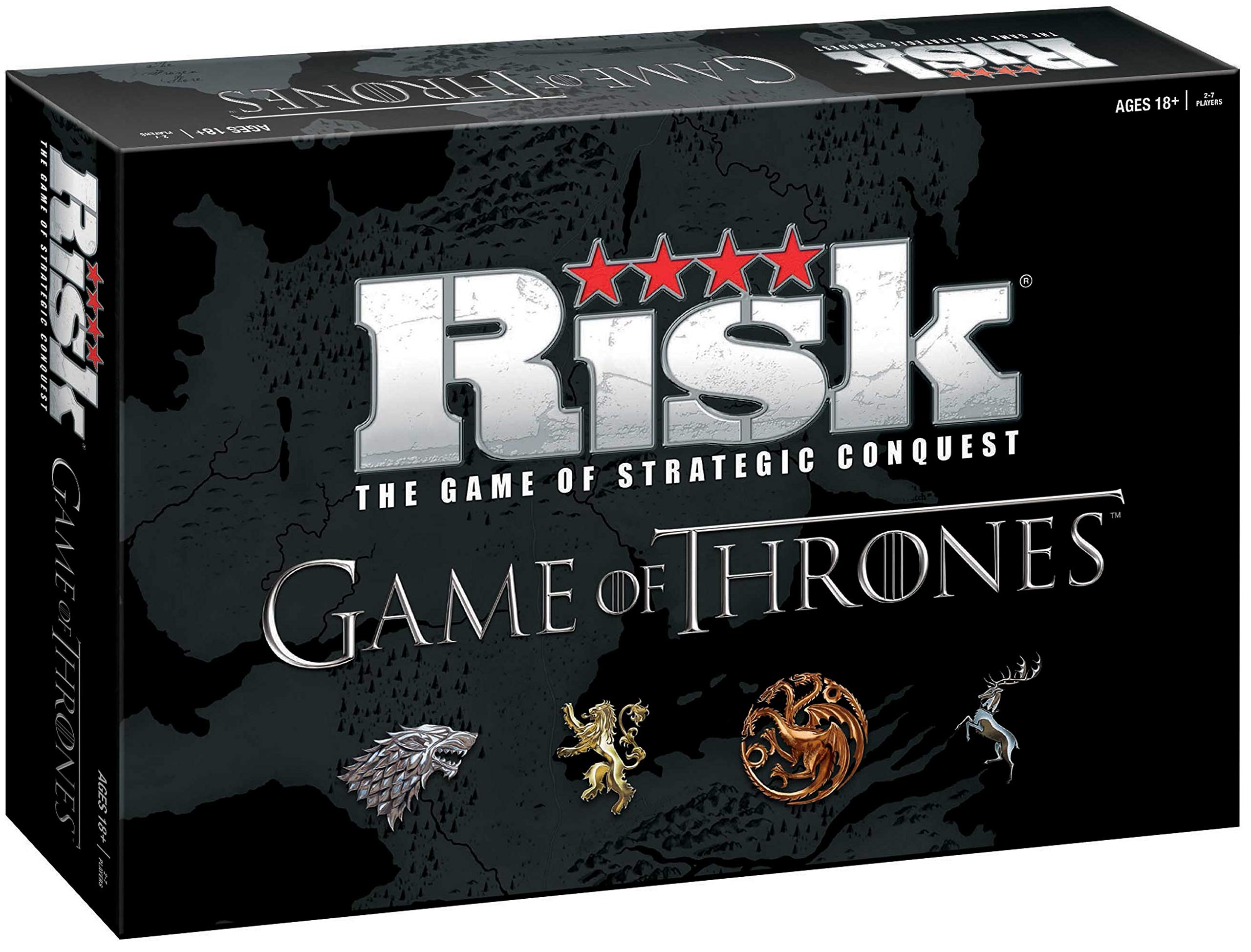 USAOPOLY Risk Game of Thrones Edition front packaging with iconic title and collectible artwork