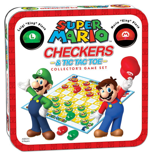 USAOPOLY Super Mario collectible tin packaging keeps pieces safe and ready.