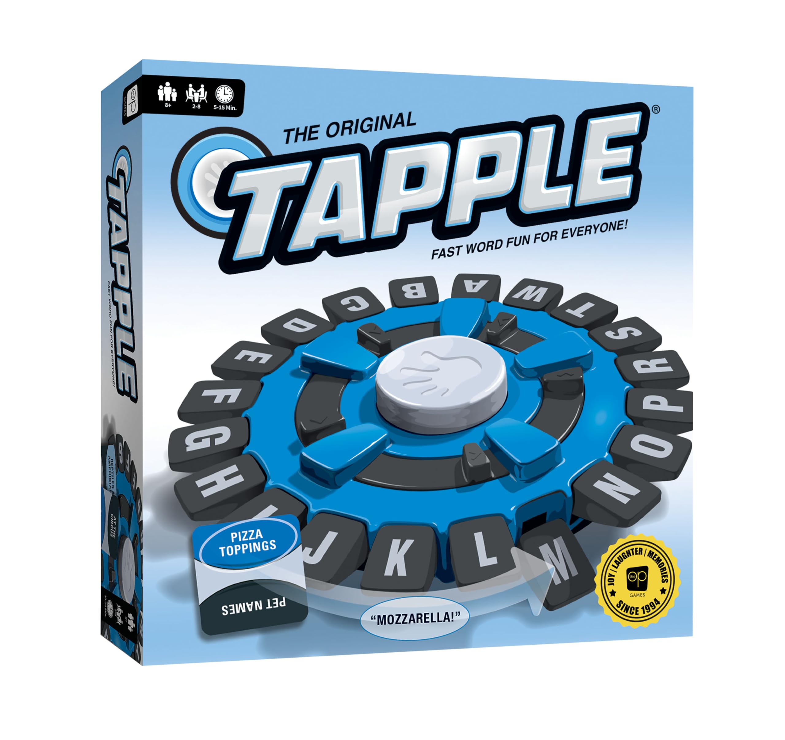 USAOPOLY TAPPLE wheel and timer in action for fast word challenges