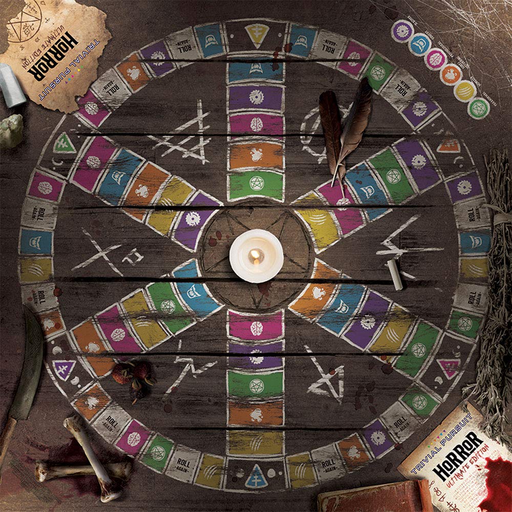 USAOPOLY Trivial Pursuit Horror Ultimate Edition Goat Head mover amplifies creepy ambience.