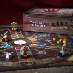 USAOPOLY Trivial Pursuit Horror Ultimate Edition Table Saw mover heightens tension.