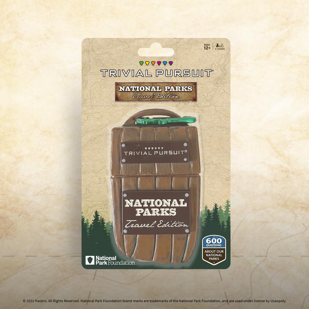 USAOPOLY Trivial Pursuit National Parks historic-site map captures park history while playing.
