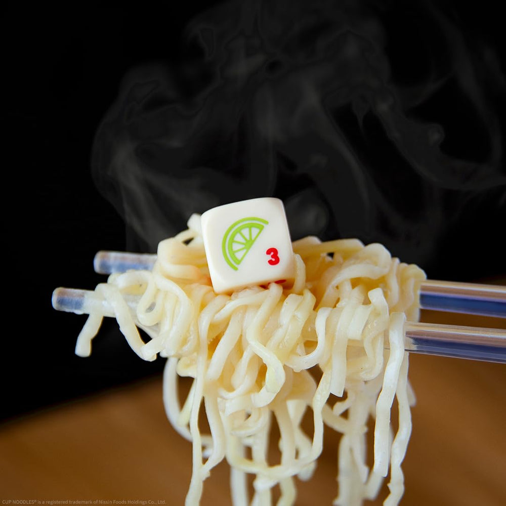 USAOPOLY YAHTZEE Cup Noodles group play shows shared nostalgia and social fun.