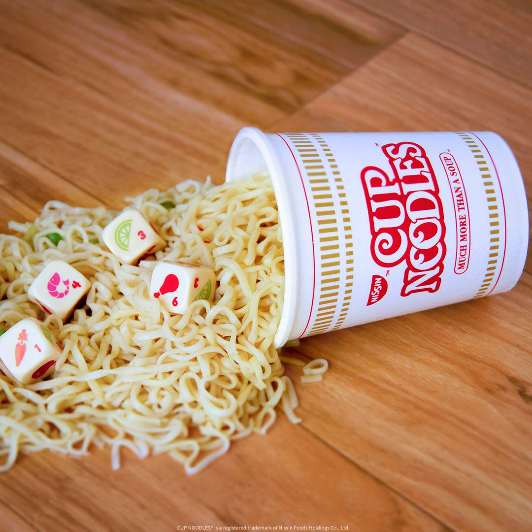 USAOPOLY YAHTZEE Cup Noodles scorepads help track rounds for family game nights.