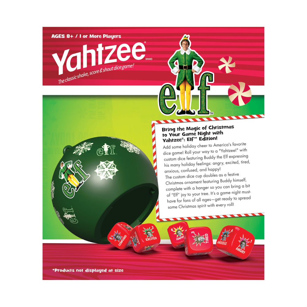 USAOPOLY Yahtzee Elf Edition rule book guides easy family play