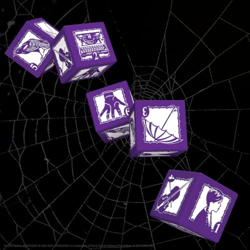 USAOPOLY Yahtzee Wednesday five-dice set with accessories.