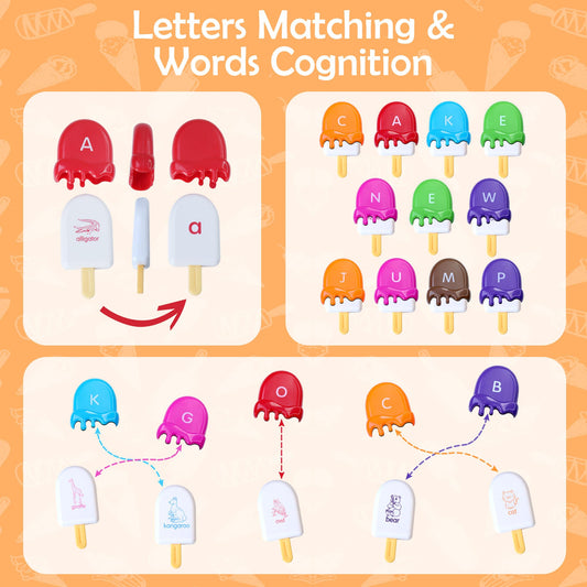 USATDD animal matching popsicles to boost memory and animal vocabulary through play.