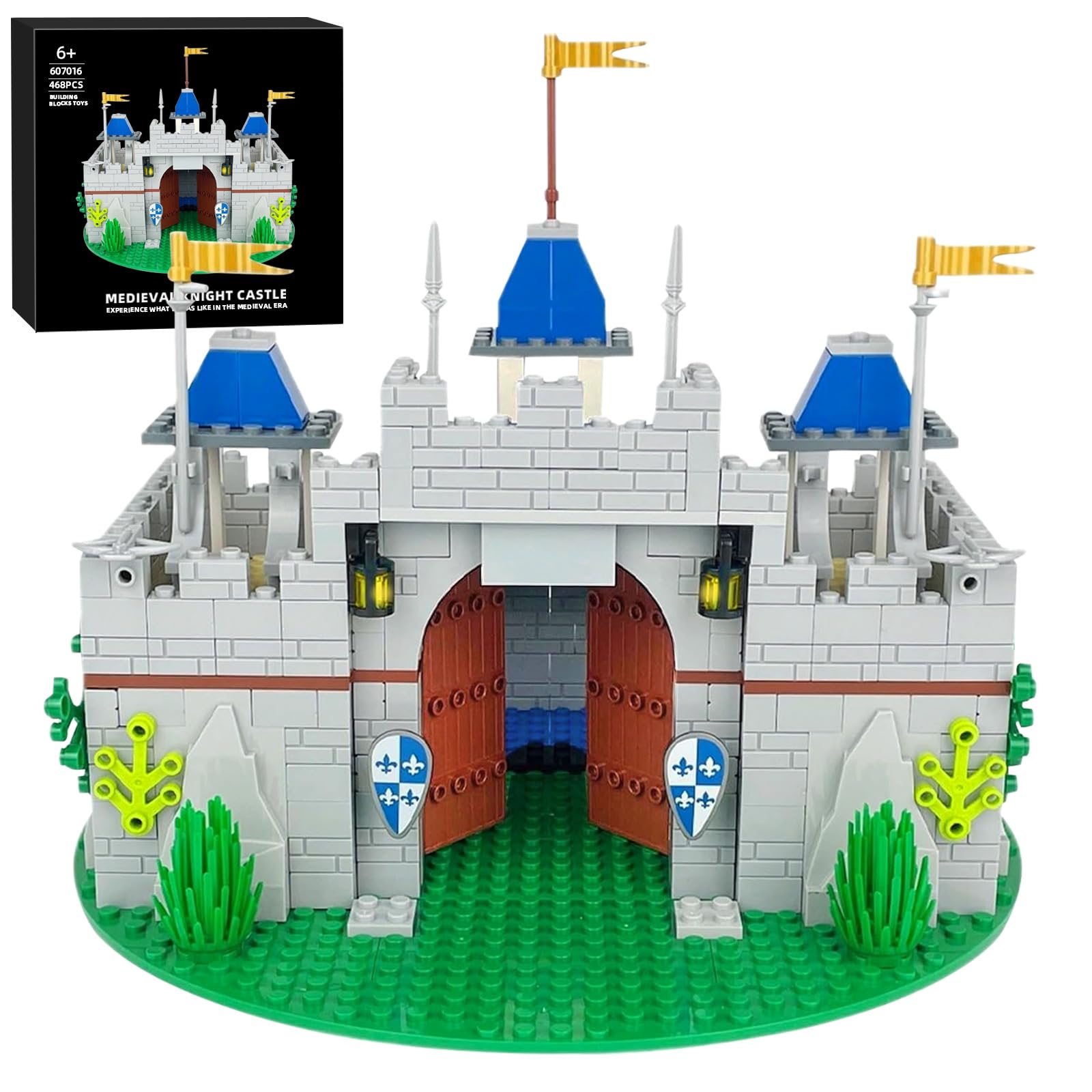 Usoway Medieval Knight Castle build set package view for immersive building.