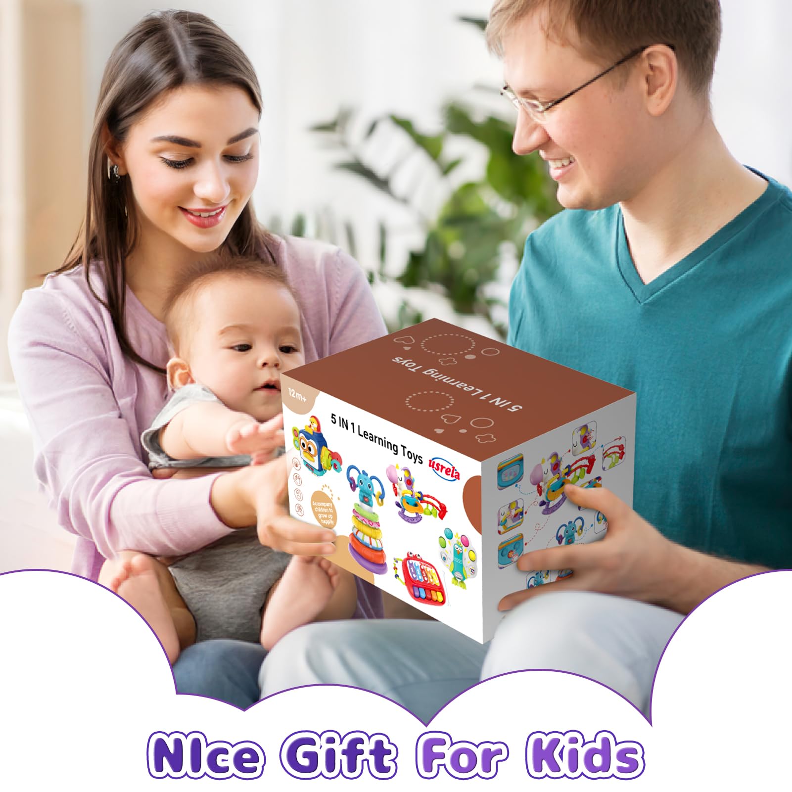 Usrela 5-in-1 gift-ready packaging for 12-18 month olds