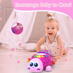 Ussybaby turtle drum action triggers playful sounds for sensory exploration.