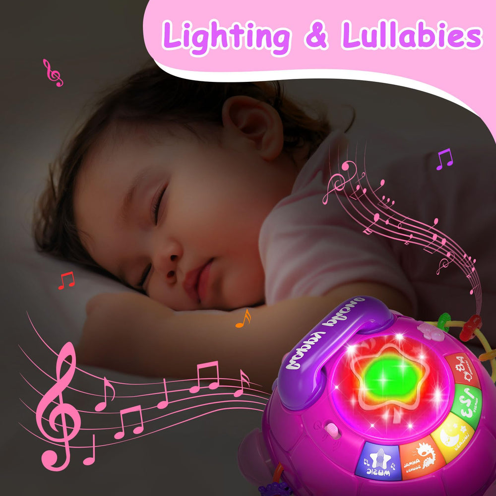Ussybaby turtle toy with smooth edges demonstrates safe design during playtime.