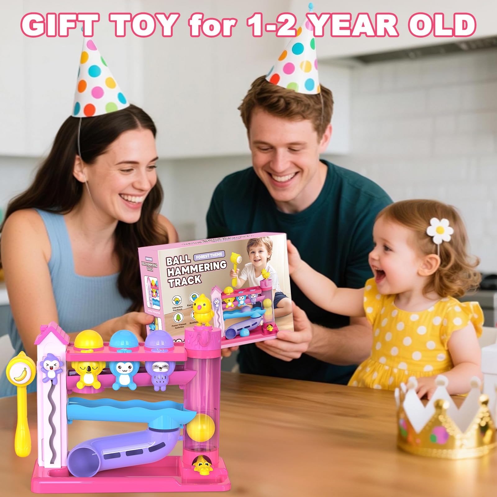 Ussybaby pink toddler music toy encourages learning through playtime.