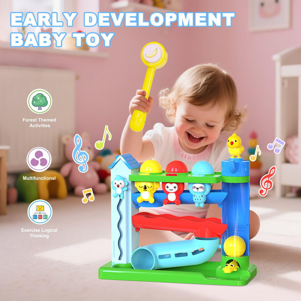 Ussybaby sloth-light-up-toy lighting up on interaction to encourage exploration