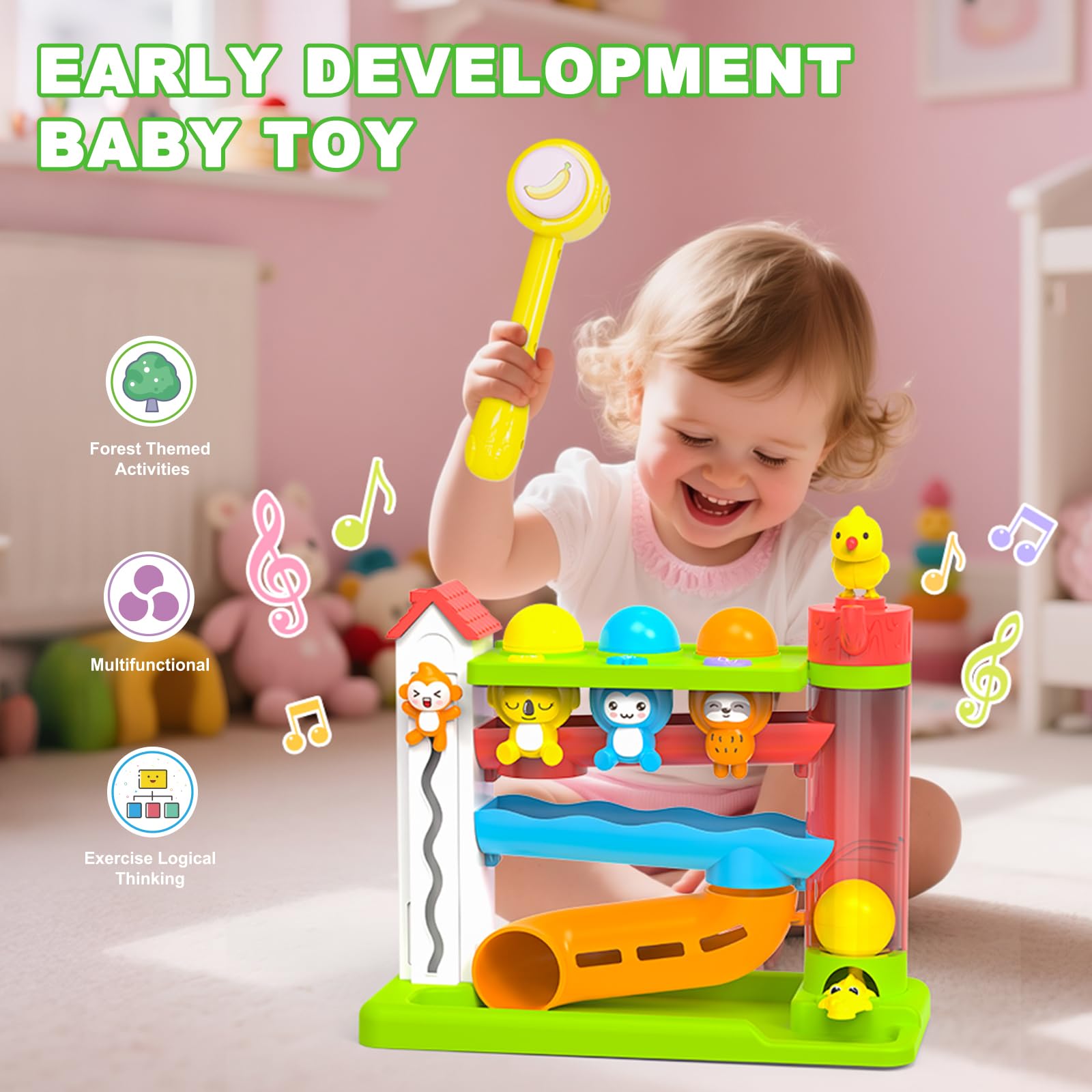 Ussybaby forest-theme toy captivates with animal characters and lights for engaging discovery.