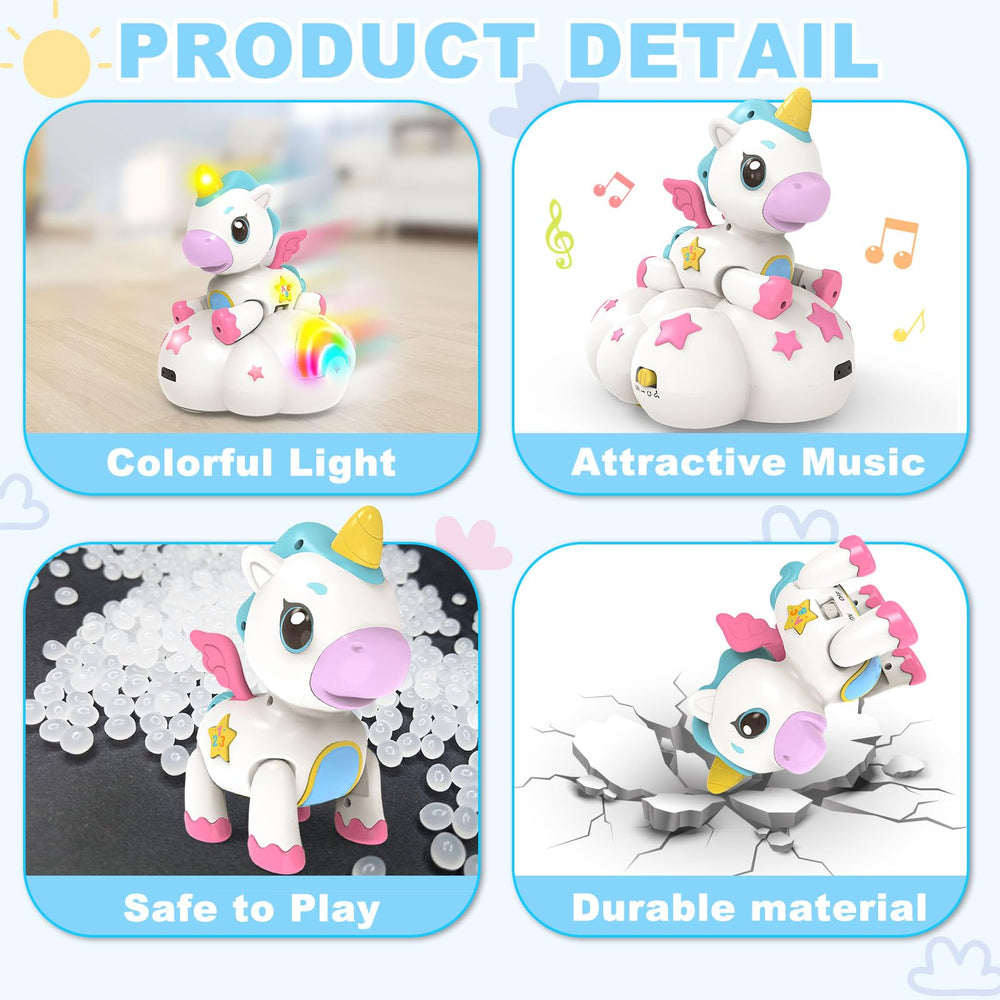 Ussybaby unicorn toy offers soft textures and wings for tactile exploration