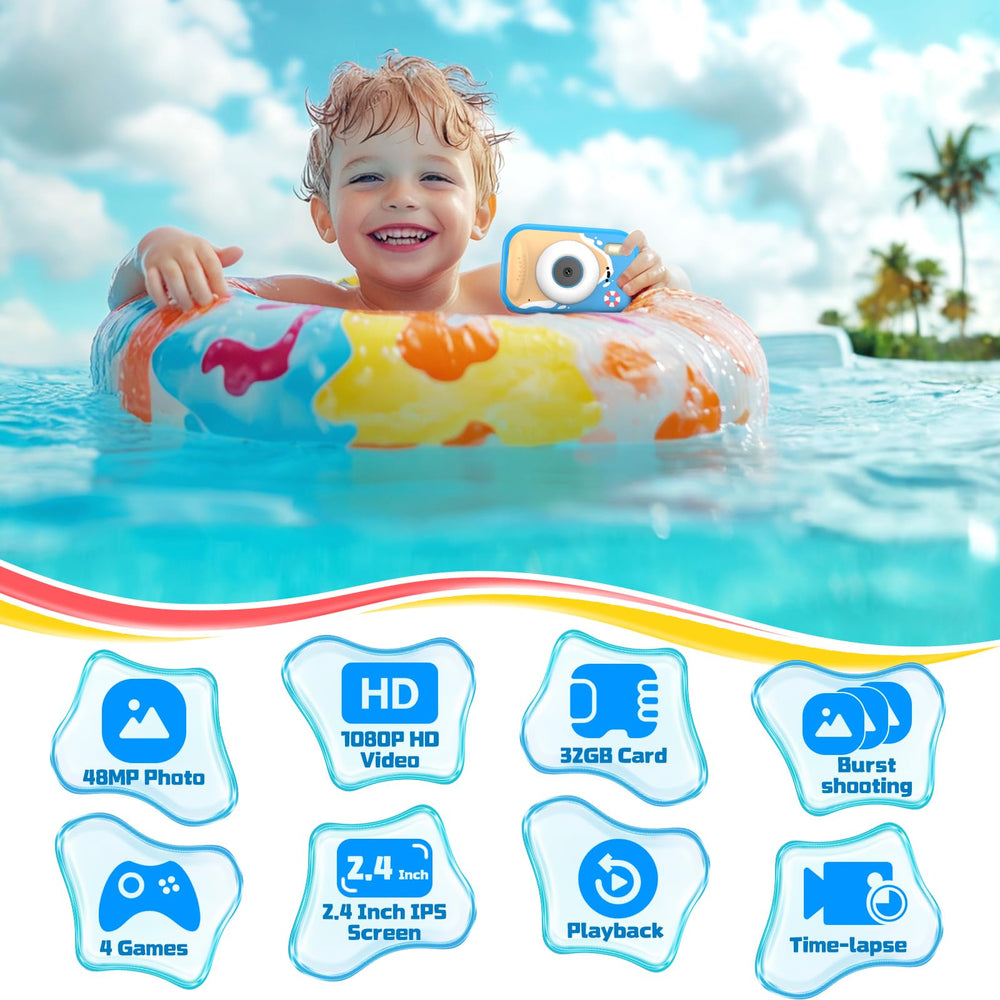 Usteetic kids camera includes 32GB memory card for instant use.