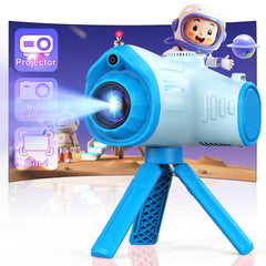 Usteetic Kids Camera Projector Blue, front view, promoting creative play and portability.