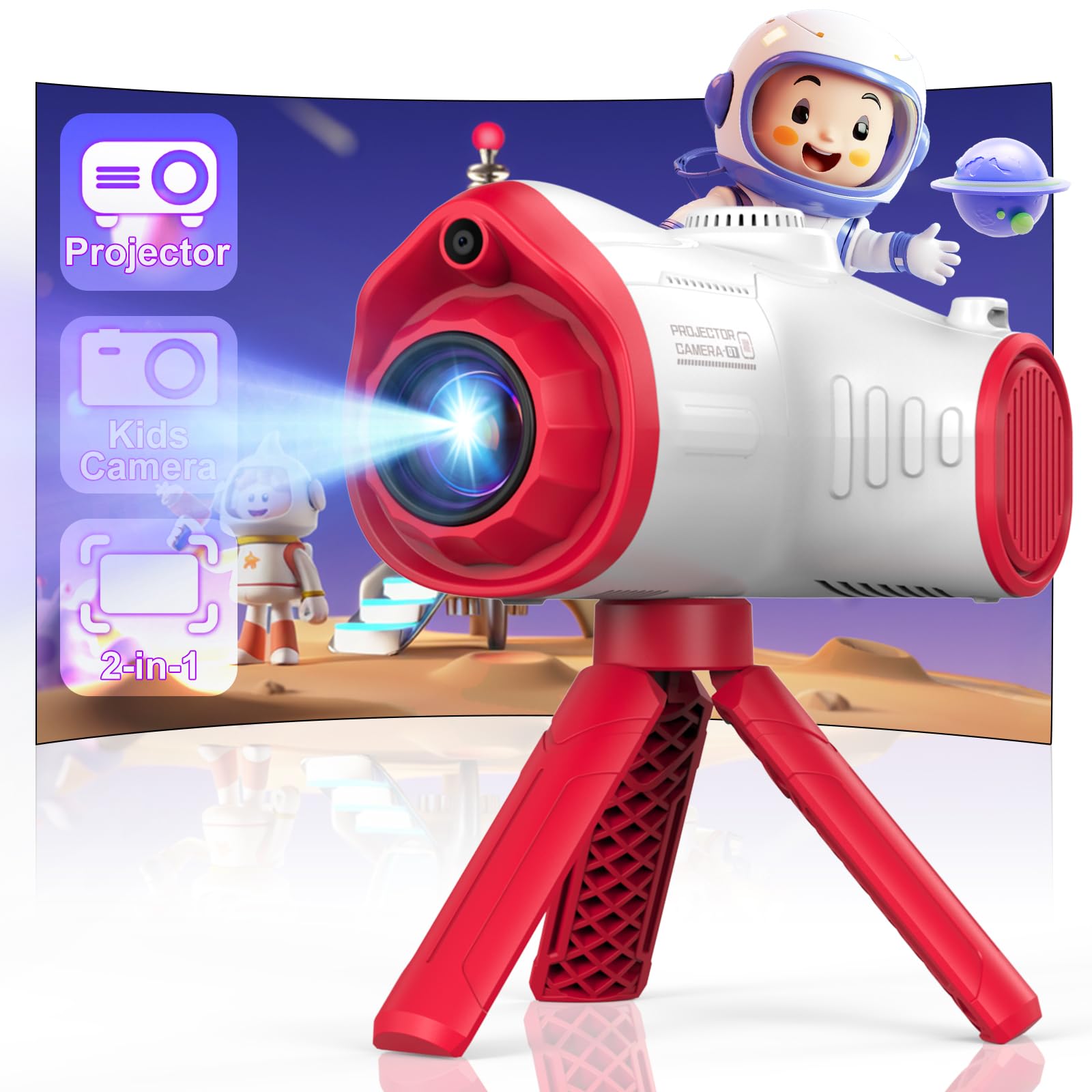 Usteetic Kids Camera with projector front view for budding photographers.