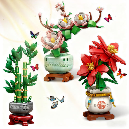 USVillGO Botanicals bonsai lucky bamboo in decorative pot enhances home office ambiance.
