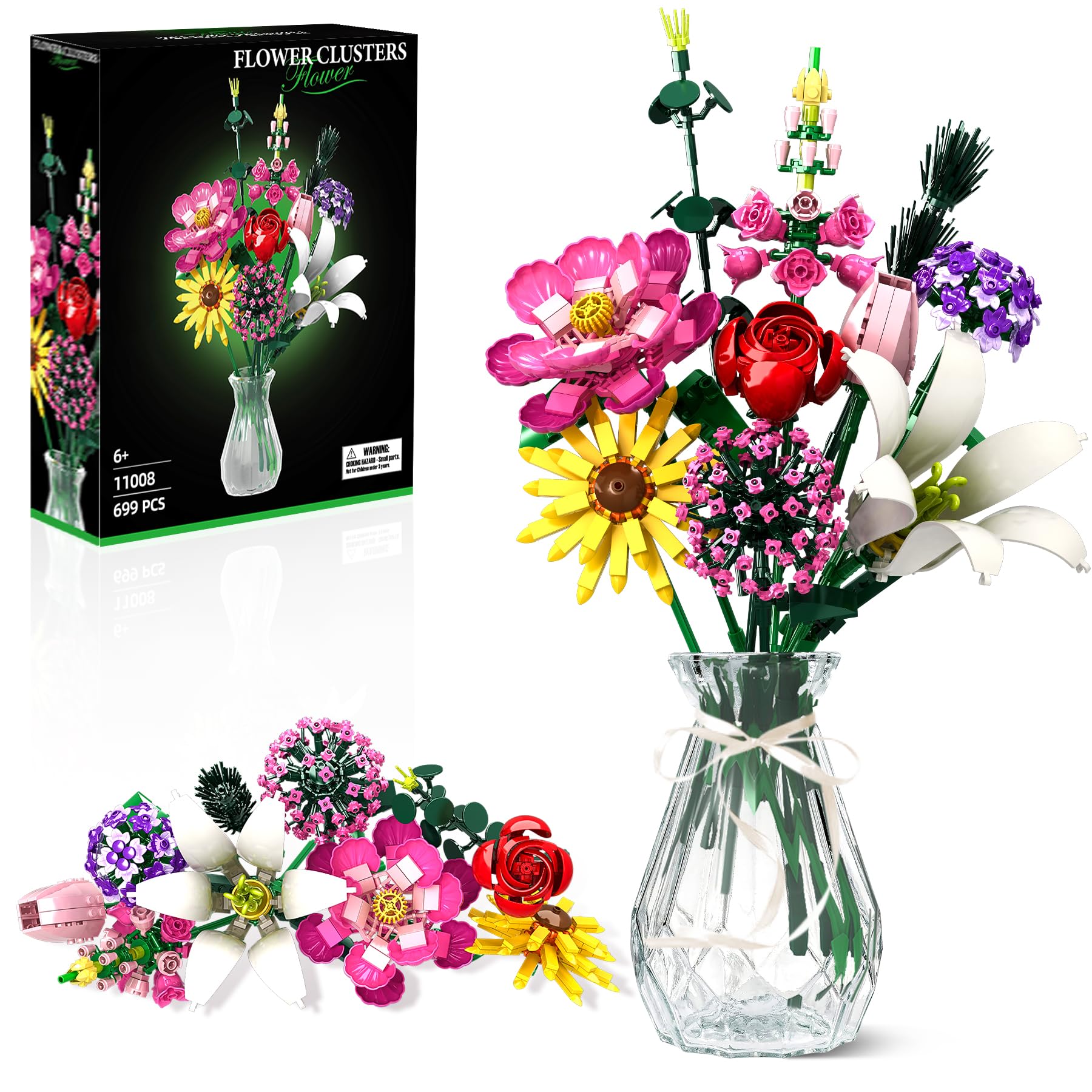Utbttor bouquet-building-set elevates home decor with maintenance-free elegance.