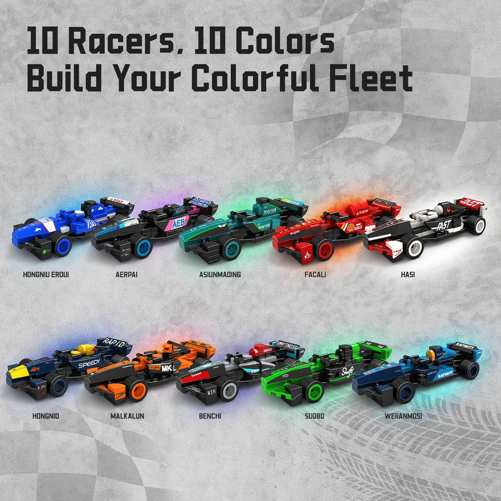 Utbttor F1 cars assembly play close up with interlocking pieces