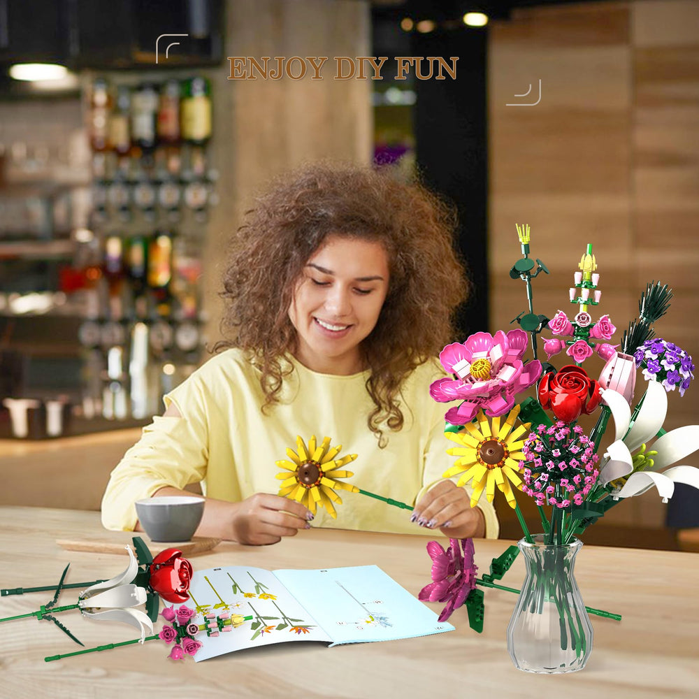 Utbttor sunflowers and roses assembly highlights colorful, long-lasting blooms.