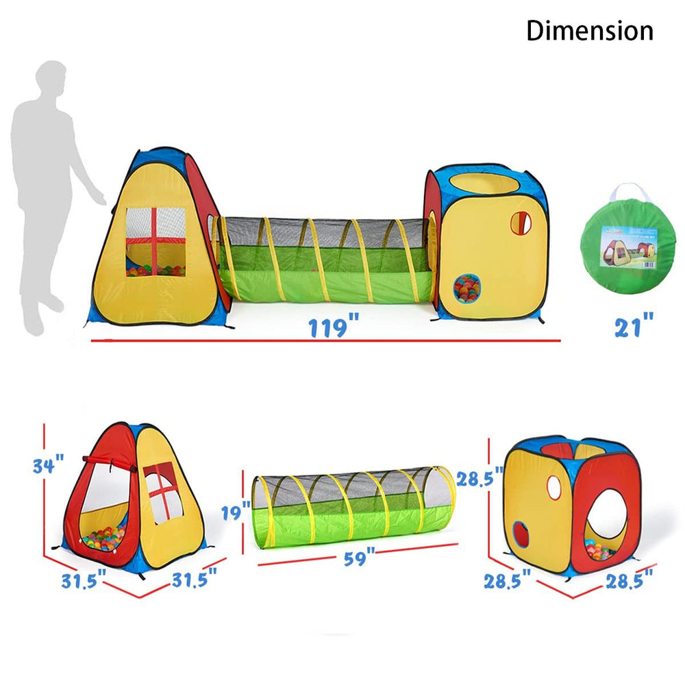 UTEX 3 in 1 pop up play tent features breathable mesh for visibility and airflow