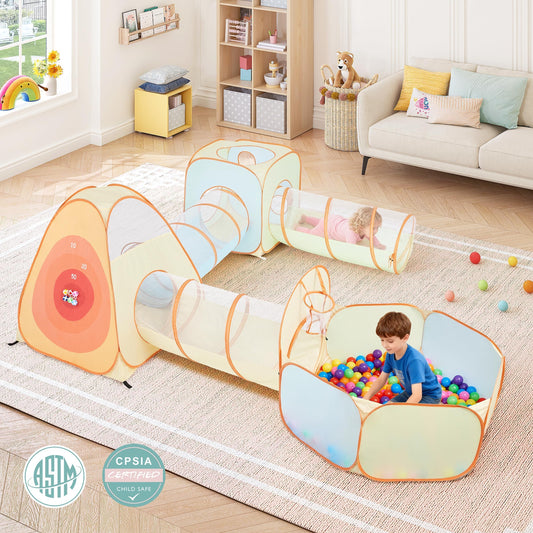 Inside the UTEX tent, kids have a roomy, safe space for imaginative play