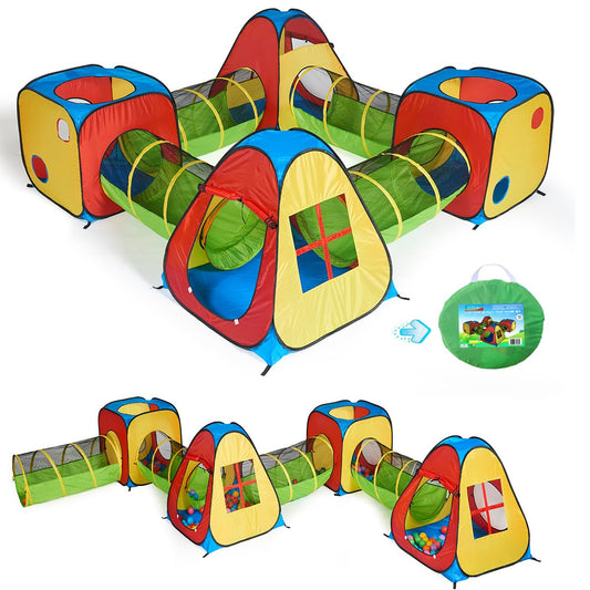 UTEX 8-in-1 pop-up tent house ready for instant indoor play