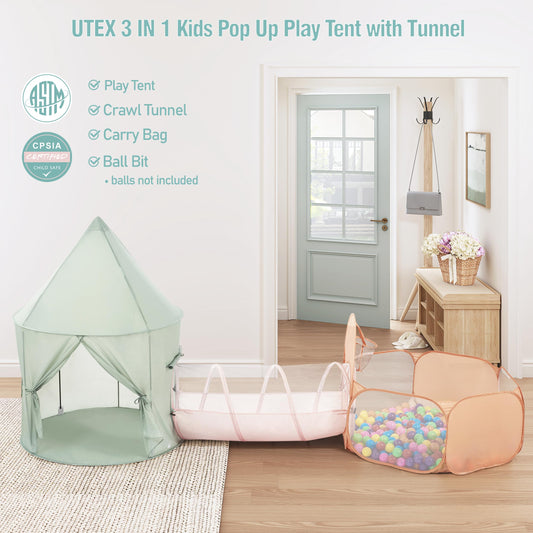 UTEX Ball Pit inside the play tent offers joyful, sensory play moments.