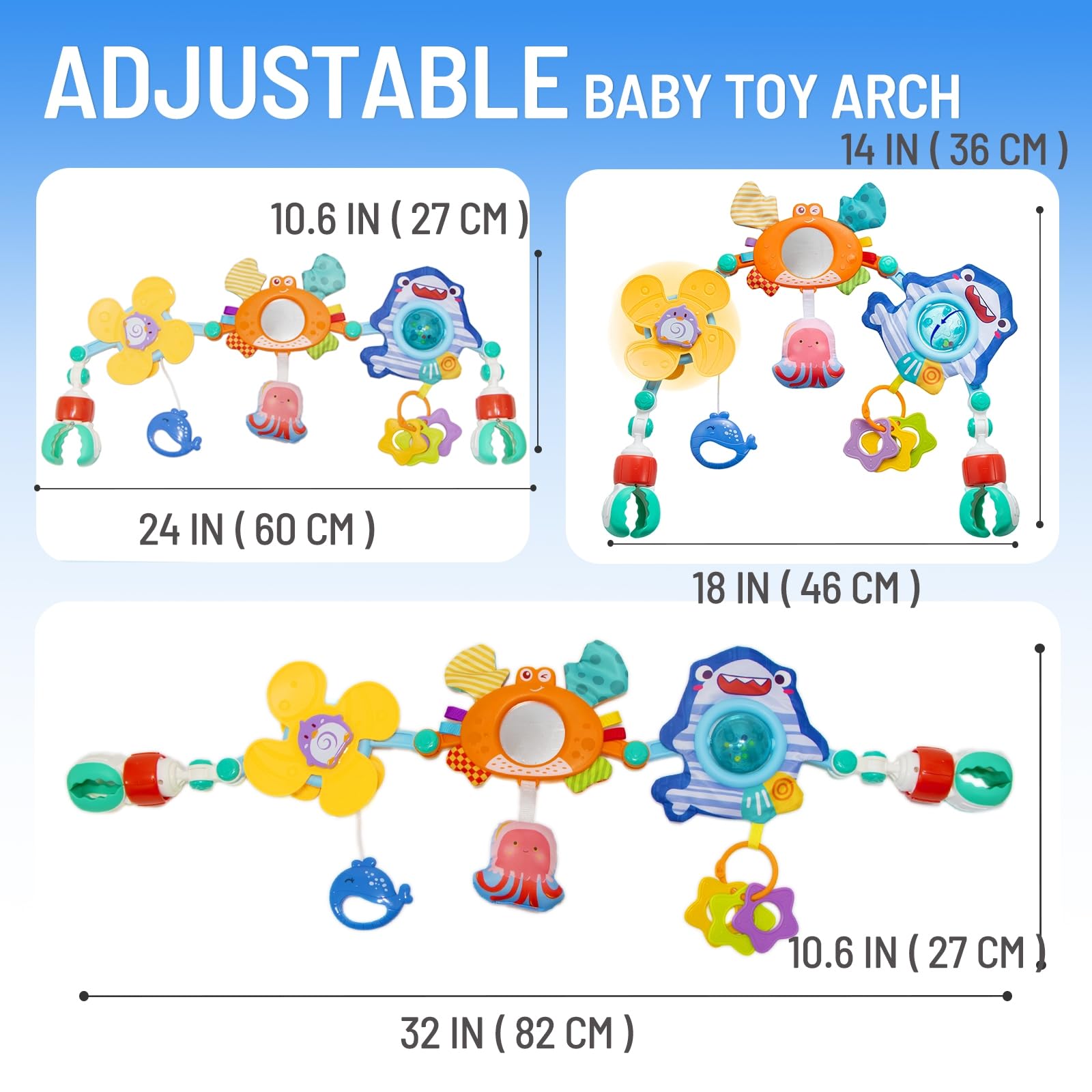 UTOPLIKEY mirror and sound toy adds visual focus and auditory cues for early development.