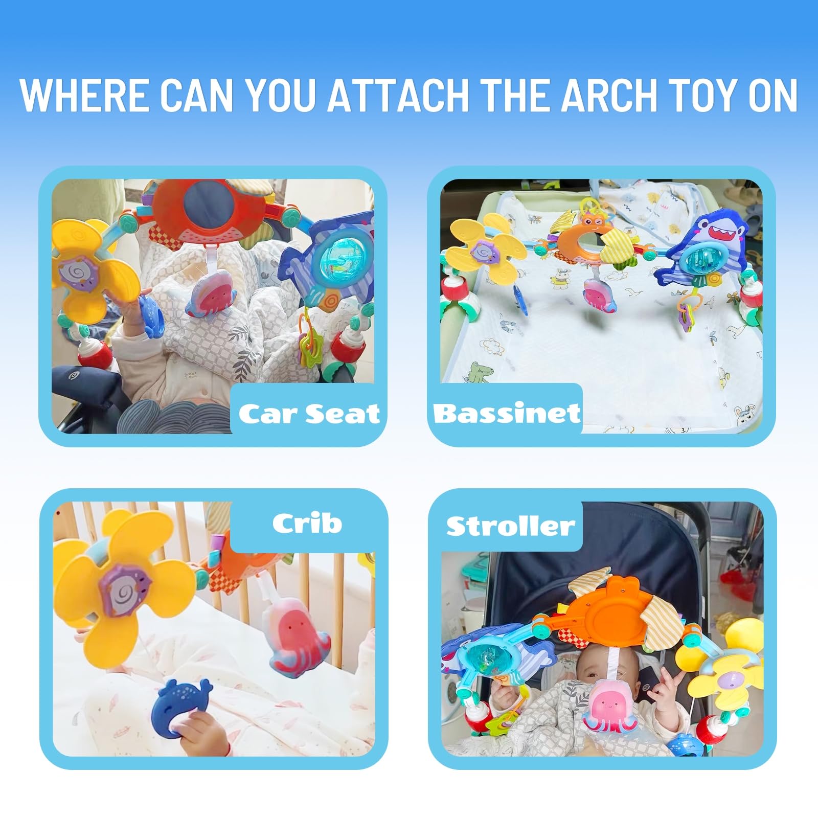 UTOPLIKEY octopus teether toy provides squeezable whistling fun during playtime.