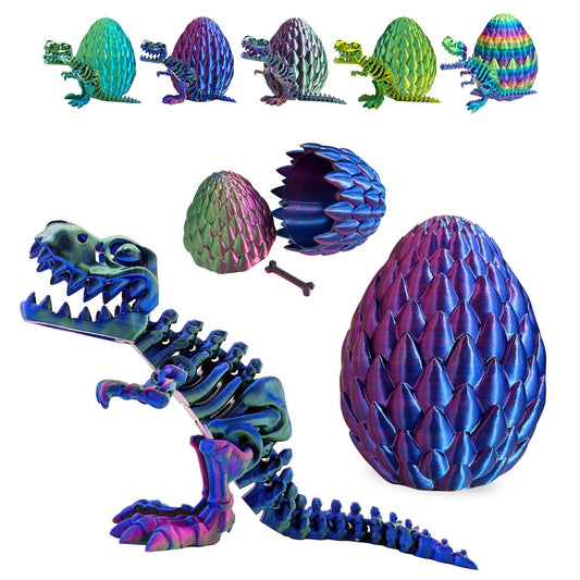 utosday 3D dinosaur egg in three colors showcases visual depth and tactile appeal