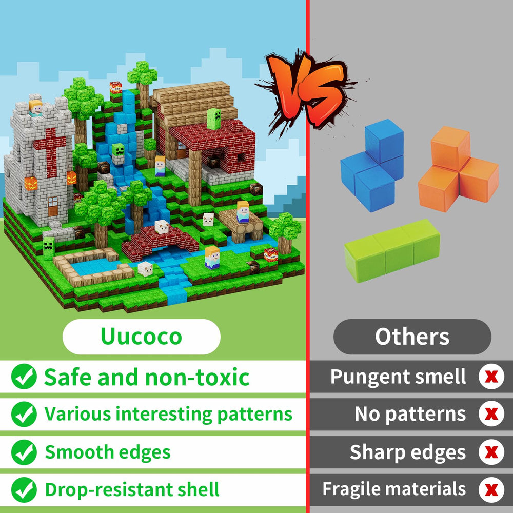 Uucoco magnet blocks blend UV visuals with magnetism for immersive sensory play.