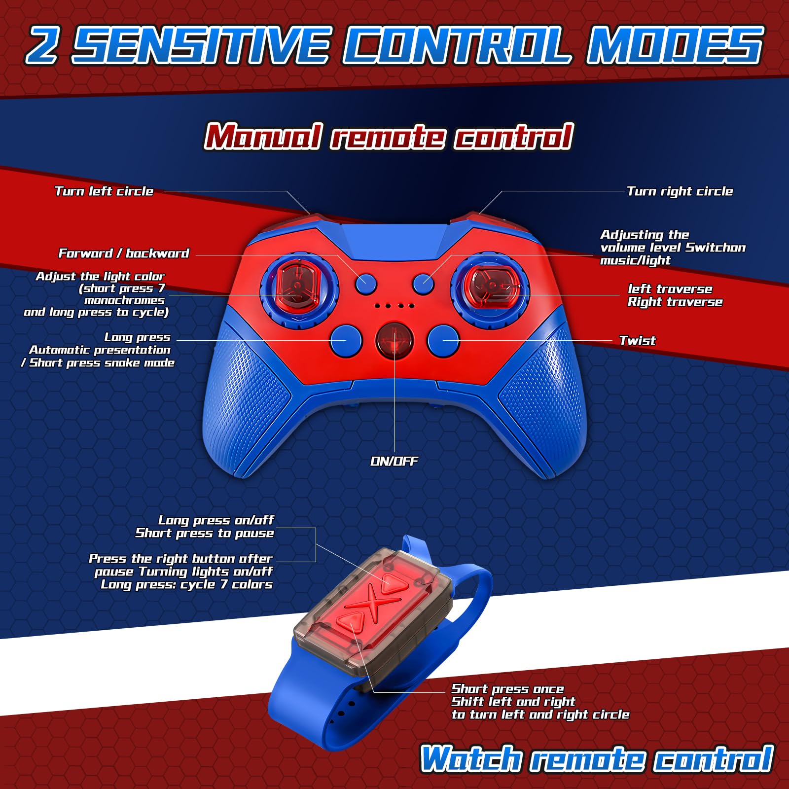 Uucoco S-pider supports gesture and remote control for family-friendly racing.