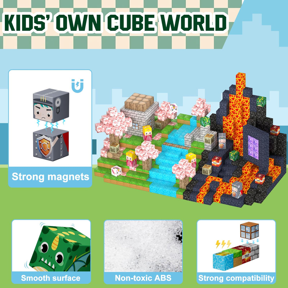 Uucoco UV pattern magnetic blocks add dazzling visuals and pattern recognition.