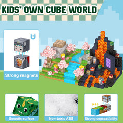 Uucoco UV pattern magnetic blocks add dazzling visuals and pattern recognition.