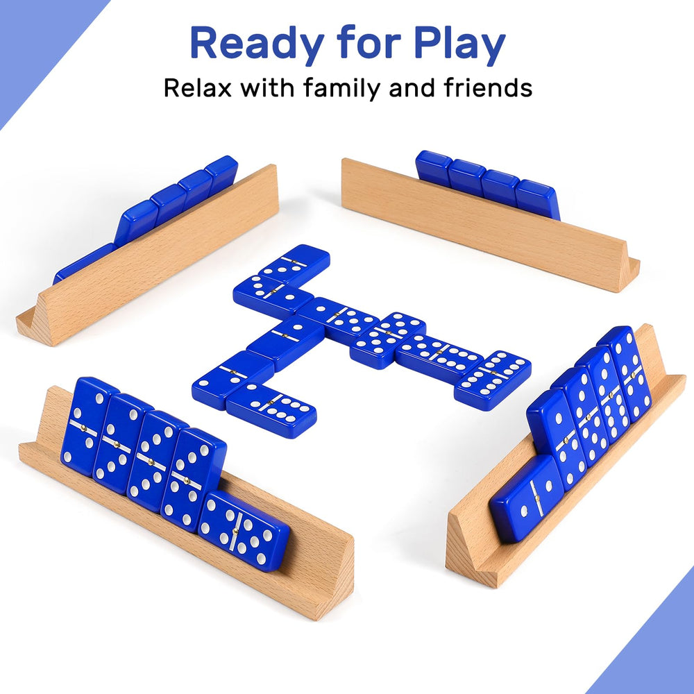 uvcany four beech wooden racks designed to hold seven tiles each