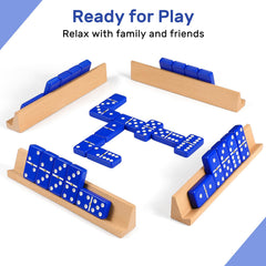 uvcany four beech wooden racks designed to hold seven tiles each