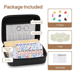uvcany double-12 domino tiles with colorful dots for clear visibility