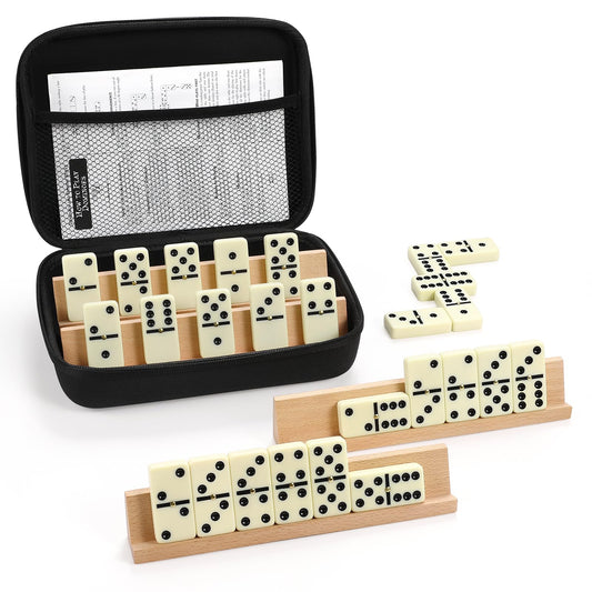 uvcany jumbo domino set with case and racks for easy transport.