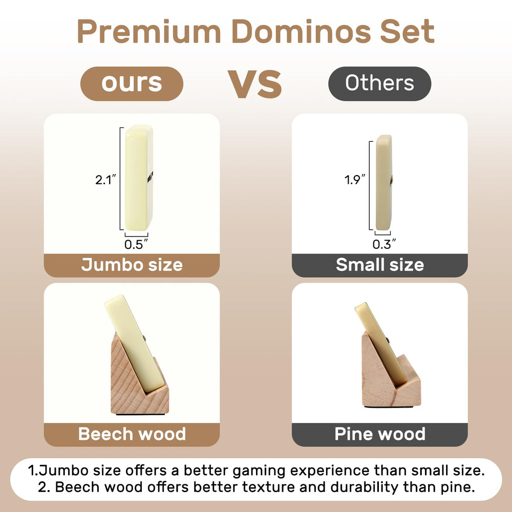 uvcany jumbo domino tiles with readable dots for comfortable handling.